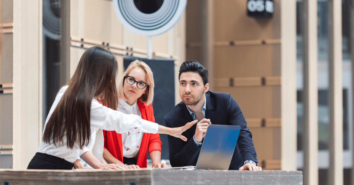 People discussing a strategy image